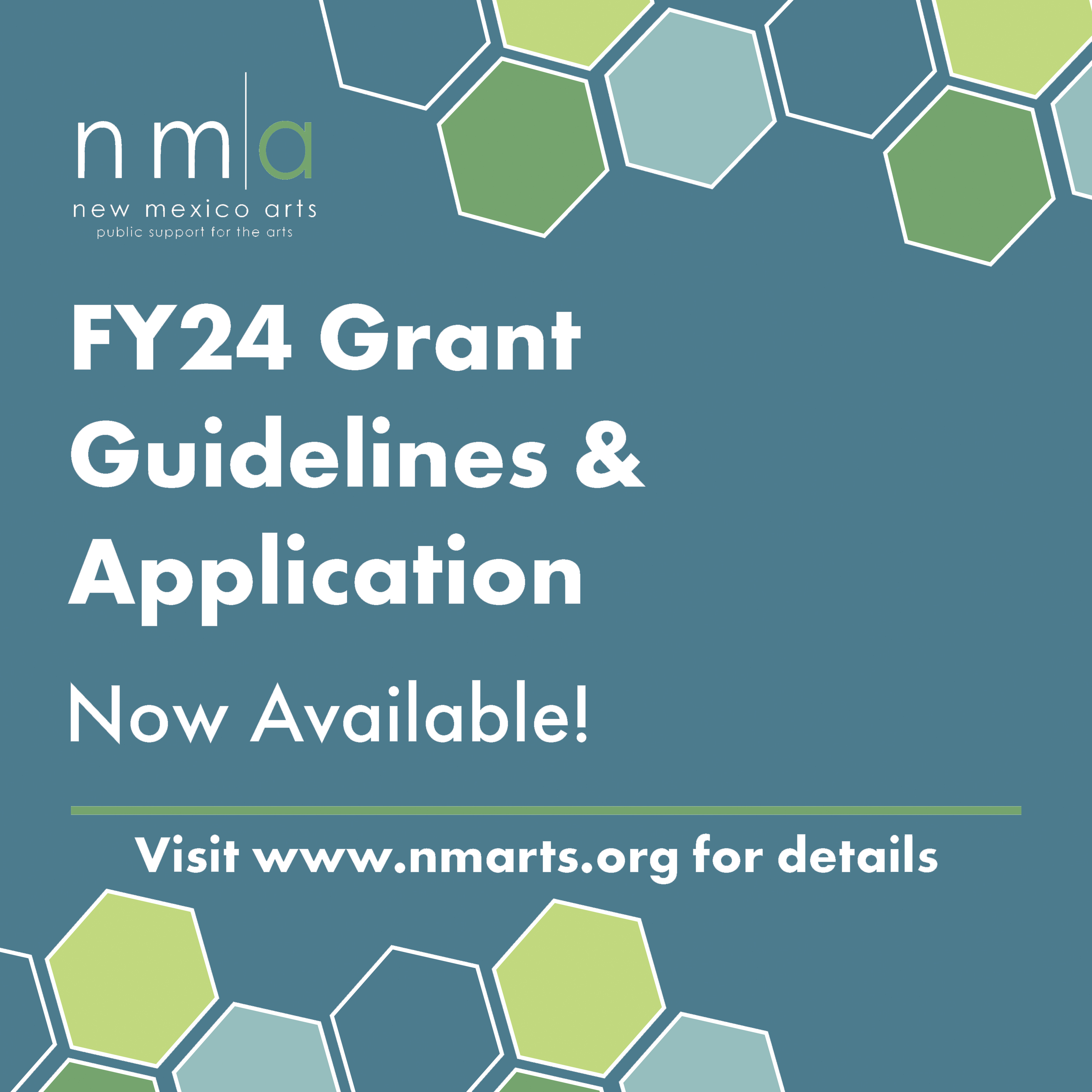 FY24 Grant Guidelines & Application are now available. Visit www.nmarts.org for details.